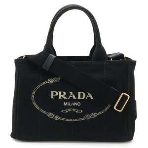 PRADA Black Canvas Shoulder Bag